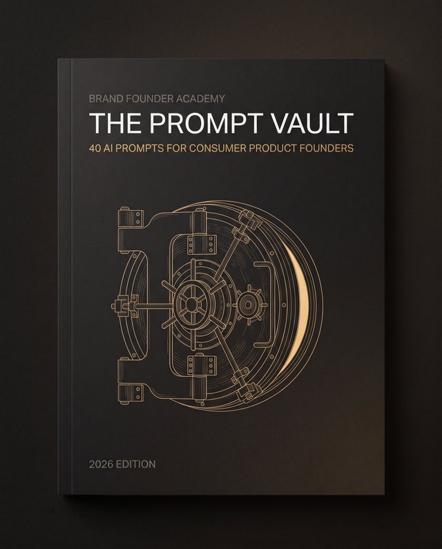 The Prompt Vault, 40 AI prompts for consumer product founders, 2026 edition.